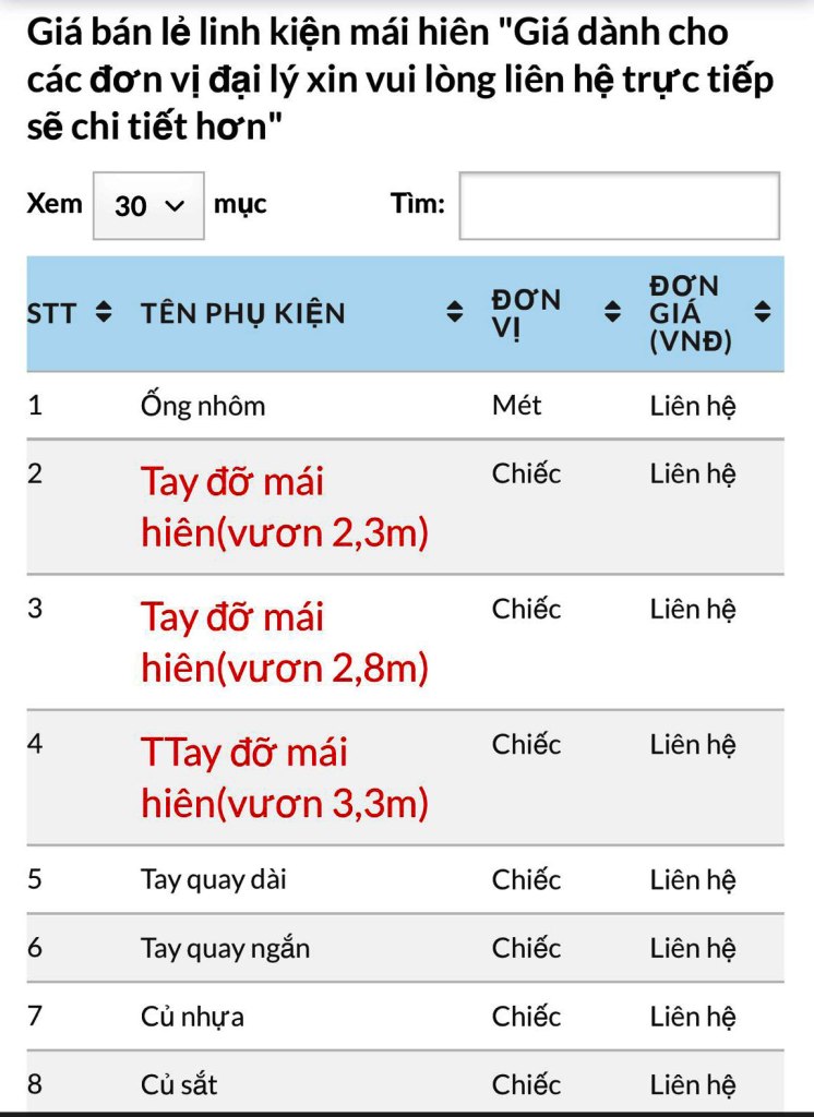 Bảng báo giá mái hiên di động mới nhất 2020