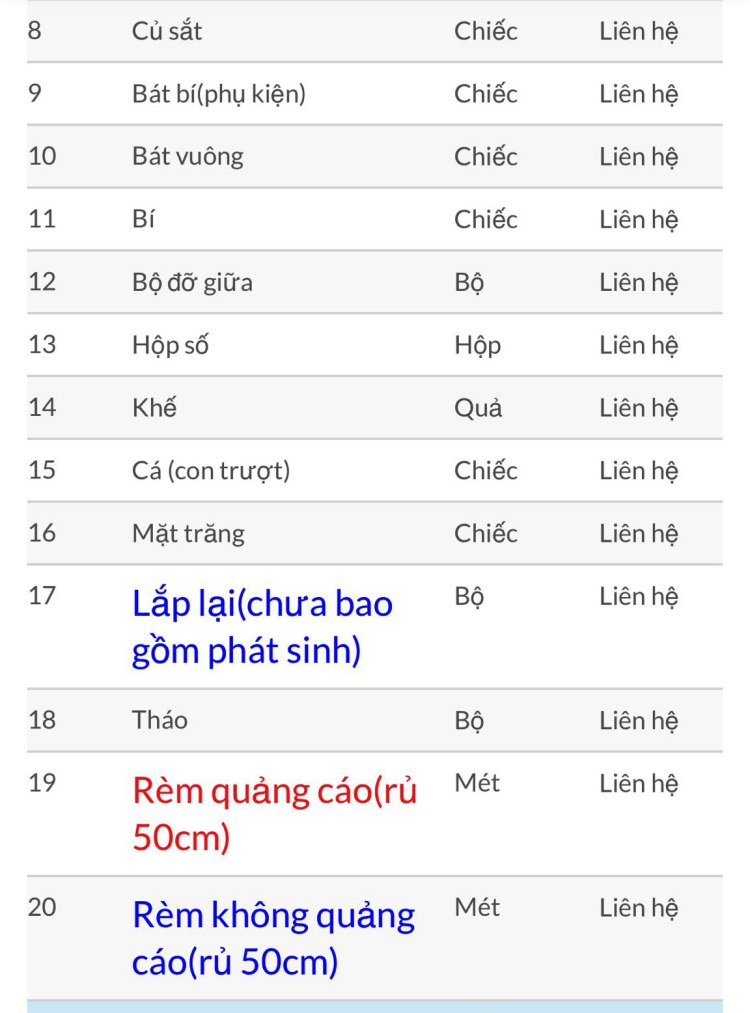 Bảng báo giá mái hiên di động mới nhất 2020